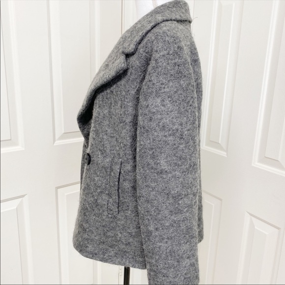 Pink Martini Gray Peacoat Wool Blend Jacket coat L - Picture 3 of 7